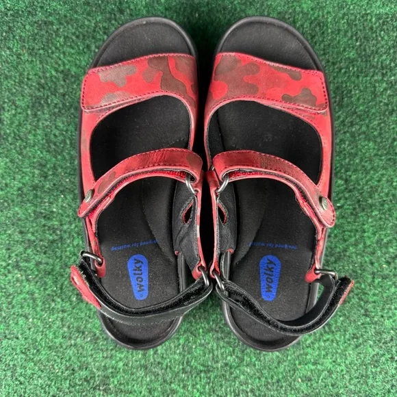 Wolky Rio Red Camo Black Slingback Comfort Sandals Size EU 36 US 5.5-6 - Picture 5 of 7